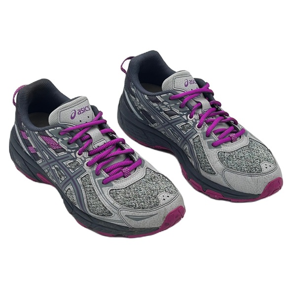 Asics Gel Venture 6 Running Shoe Size 8.5 Lace Up Grey Purple Gym Athletic - Picture 2 of 11
